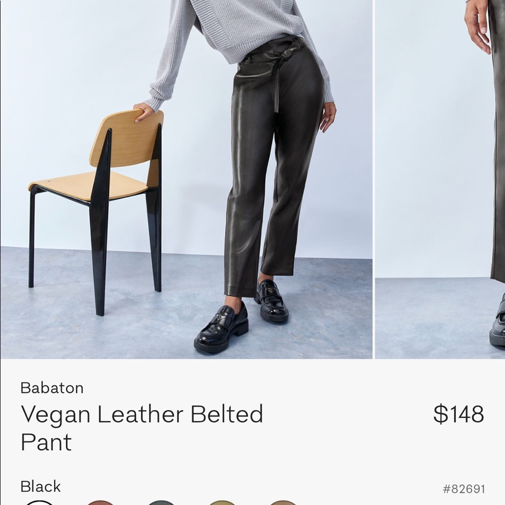 Aritzia Babaton Leather Tie Front Pants